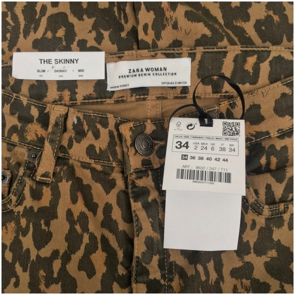 ZARA Premium Womens Leopard Print Velvet Trim 2 - Picture 8 of 8